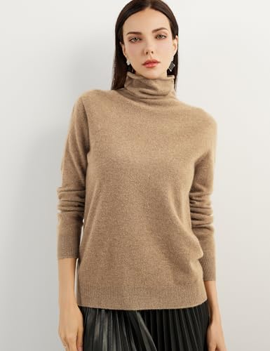 100% Pure Cashmere Women's Sweater Turtleneck Long Sleeve Warm Soft 2025 Fall Winter Knit Pullover4