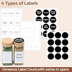 ComSaf 4oz 24Pcs Pots à épices en verre avec lids de bambou, contenants vides d'épices avec 93 Etiquettes, Conteneurs d'assaisonnement carré Ensemble d'essai et de supplément, Petites bouteilles d'ason pour sel, herbes, sucre, poivre