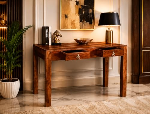 Image of Sheesham Wood Writing Computer & Study Table for Home and Office Furniture (Warm Chestnut) (Study Table 1)