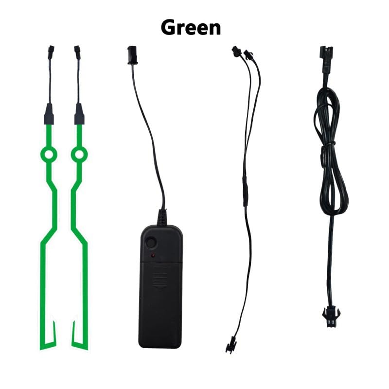 Image of Motorcycle helmet light strip,Helmet EL Light Bar,Helmet Cycling LED Sticker Light Night Riding Signal Helmet Light for Motorcycle Bike Helmet (green)