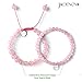 JADENOVA 6/8mm Natural Rose Quartz Gemstone Bracelet for Couples Gifts
