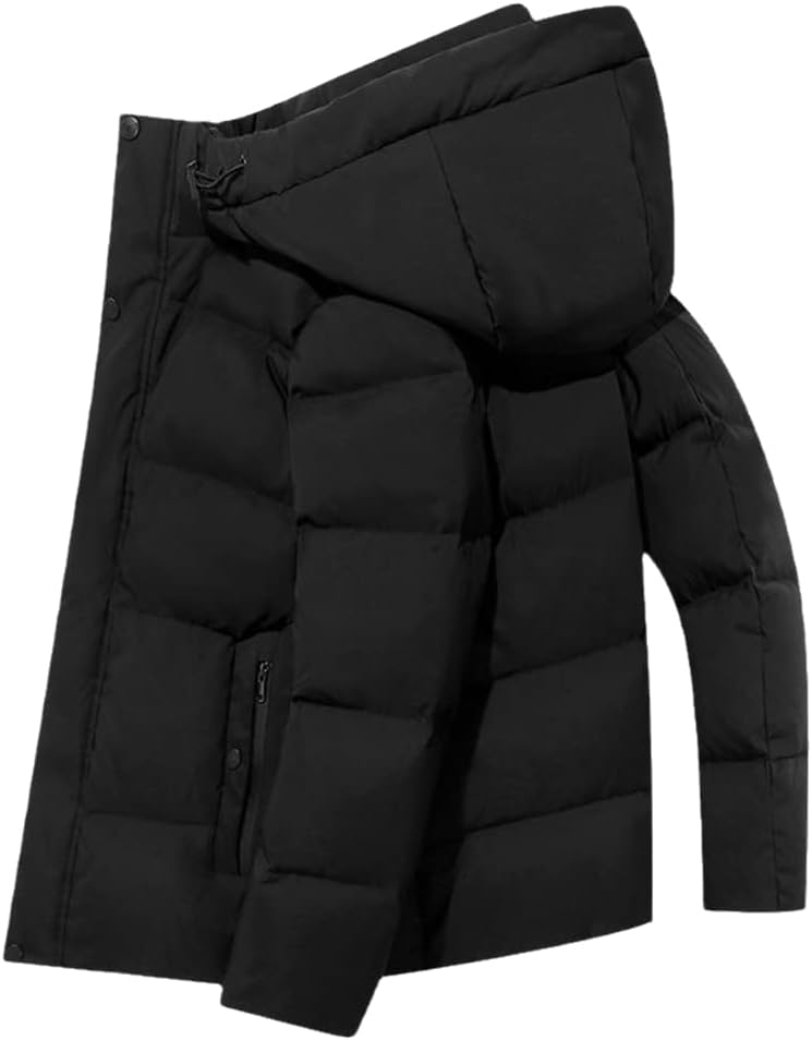 SaoBiiu Winter Warm Men Down Jacket Casual Hooded Thick Warm Parka Coat Outwear Men's Down Jacket