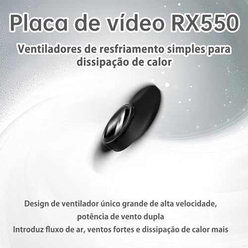 MOUGOL Placa de Vídeo AMD Radeon RX550 4GB GDDR5 128 bits, placa de vídeo para jogos de PC com porta