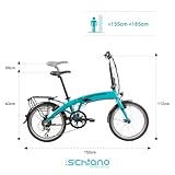 F.lli Schiano Galaxy, E Bike Klappbar 20 Zoll, 36V 10.4Ah Abnehmbarer Akku, Motor 250W 40Nm...