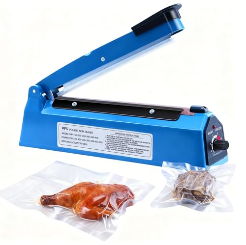 Máquina Sellador Térmico, Selladora Térmica Manual, Termoselladora Portátil, Máquina Envoltura Retráctil, Dispositivo Sellado Profesional para Bolsas Plástico Alimentos PP y PE(300 mm)