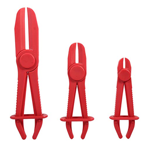 3 peças de grampo de linha de água, mangueira de nylon vermelha, para freio de combustível, linha de