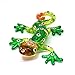 ZOOCRAFT Glass Gecko Figurine Green Miniature Hand Blown Lampwork Animal Statue D?cor