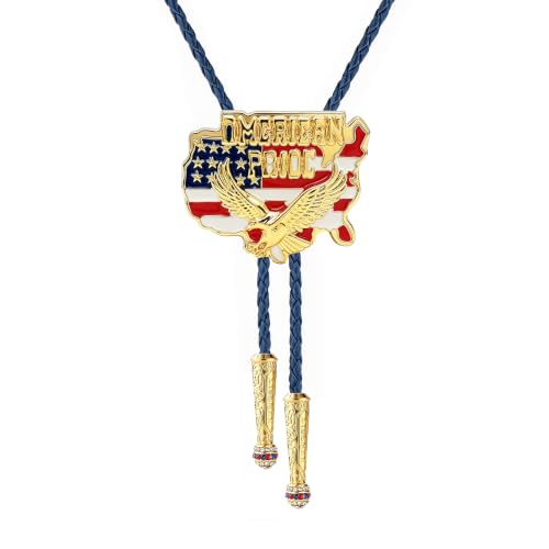Image of GelConnie Bolo Ties for Men Women Western Cowboy Tie Mens Western Necklace Leather Necktie Gold Bolero Tie Cowboy Necklace