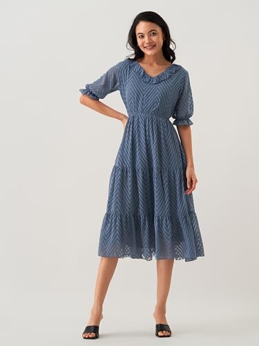 Image of AASK Dress for Women One Piece Kurta Set Tops Knee-Length Fit And Flare Dresses