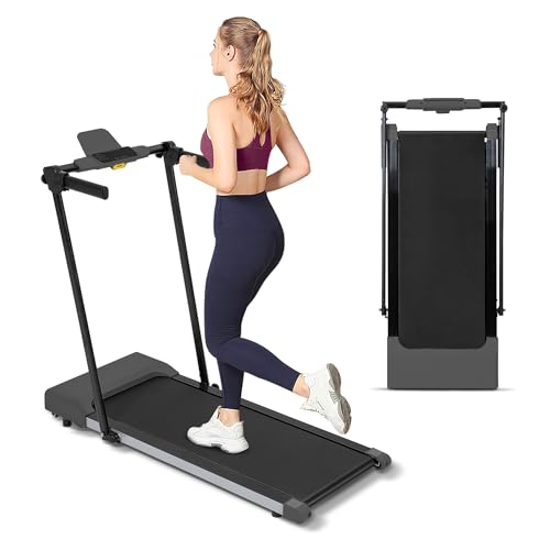 Foldable Walking Treadmill with Handles and LED Display