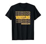 Wrestling Missouri in Modern Stacked Lettering T-Shirt