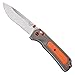 Benchmade - Grizzly Ridge 15061 EDC Manual Open Hunting Knife Made in USA, Drop-Point Blade, Plain Edge, Satin Finish, Orange Handle