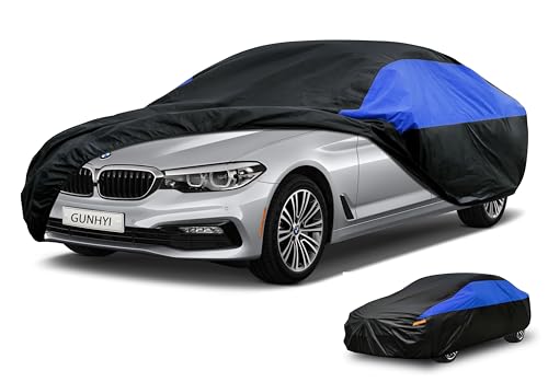 Image of GUNHYI Car Cover Compatible with 5 Series 528i 530i 535i 540i 550i M550i M550 (1988-2010) Waterproof All Weather, Lightweight Full Car Cover Outdoor Sun UV Rain Dust Snow Wind Protection.