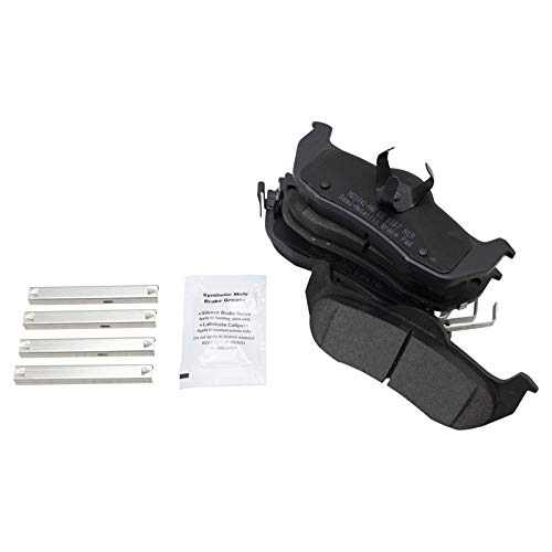 Image of TRQ Rear Brake Pad and Rotor Set Semi Metallic Solid Rotors | For 2006-2010 Jeep Commander 2005-2010 Grand Cherokee
