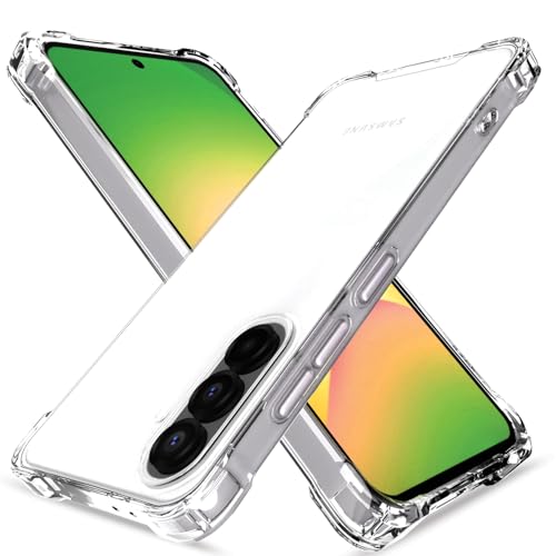 Image of Amazon Basics Back Cover for Samsung Galaxy A56 5G PC + TPU Clear Transparent Raised Edges Shockproof Protective Phone Bumper Case(Transparent)