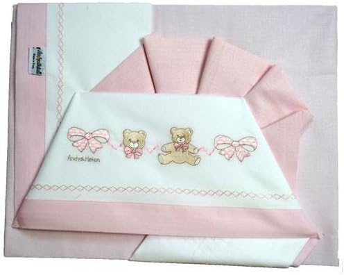 Andy & Helen Lenzuola Letto Ricamate 100% Cotone | Celeste Con Federa