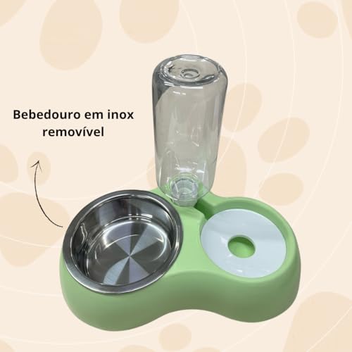 Comedouro Tigela Inox Duplo Para Pet Cachorro Bebedouro Automático Para Cães E Gatos