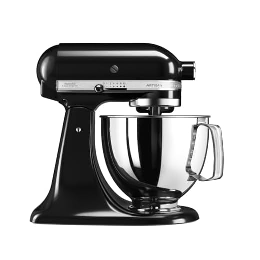 KitchenAid Artisan Keukenmachine, kantelbaar, deegkneedmachine met 4 accessoires, kom van roestvrij staal, 4,8 liter, zwart