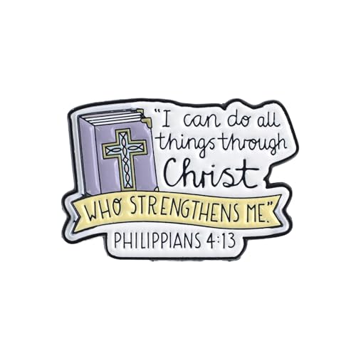 Christian Faith Enamel Pins I Can Do All Things Through Christ Brooch Pin Christian Gift For God Lover Jesus Lover Believer Philippians 4:13 Bible Verse Brooches Religious Decorative Jewelry Accessories