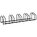 HOMCOM Aparcamiento para 5 Bicicletas Soporte de Acero para Aparcar Bicicletas en el Suelo Estacionamiento para Interior y Exterior 130x33x27 cm Negro