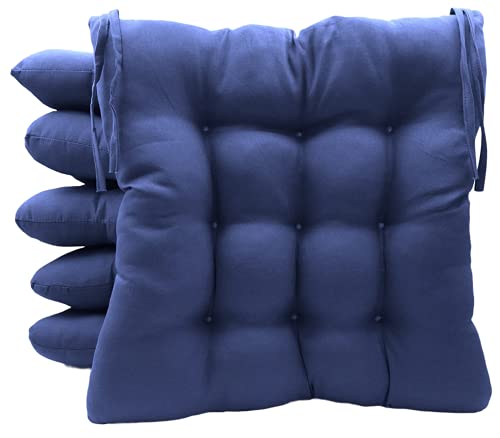 TIENDA EURASIA - Pack de 6 Cojines para Sillas de Terraza: Elegancia y Comodidad en Cada Asiento - Funda Lavable, Relleno Acolchado, 40 x 40 x 5 cm