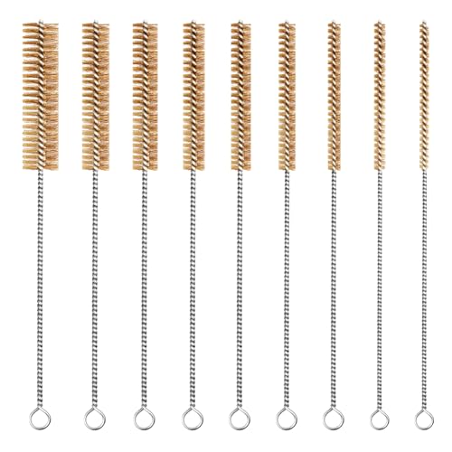 Asherxin Brass Wire Brush Set 9pcs Tube Cleaning Brush 12