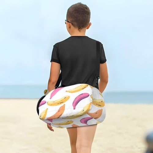 Duffle Bag for Boys or Girls with Shoes Compartment, Yellow Banana Sports Travel Bag Overnight4