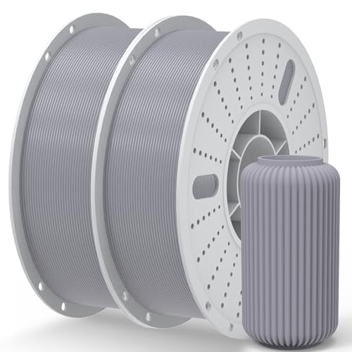PINBALL PETG 3D Printer Filament 1.75mm High Precision Durable Moisture-Proof Strong Filament Mith Better Flow Dimensional Accuracy +/- 0.02mm Suitable for Most FDM 3D Printers 2 Kilograms Grey