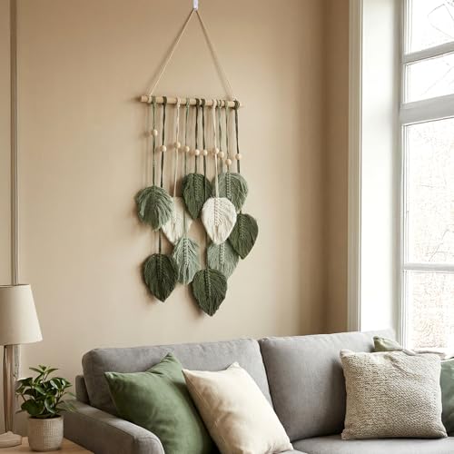 GEEHUA Boho Makramee Wandbehang mit Holzperlen – Bild 5