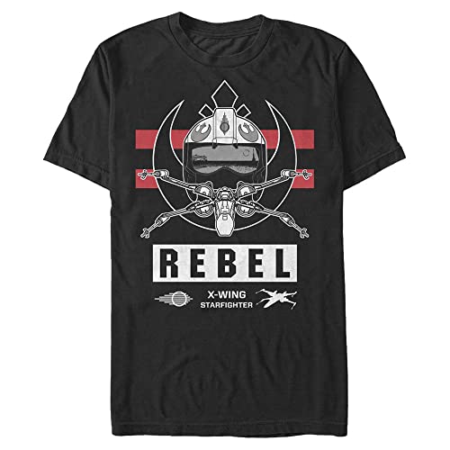 T-shirt Star Wars de qualité supérieure imprimé Rebel Fighter The Force Awakens coupe homme