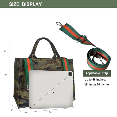 Bolso Tote de Lona para Mujer, Casual con Cierre y Asa miniatura 4