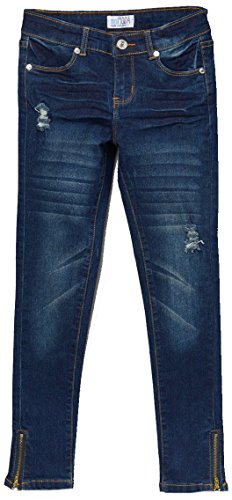 Image of ToBeInStyle Girl's Denim Easy Styling Classic Timeless Everyday Jeans Zip-Up Closure