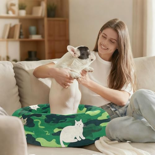 Lit pour chien lavable vert militaire tapis chat M - 7