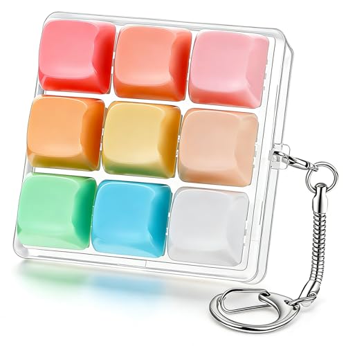Cat Shape Keyboard Fidget Toy, Keyboard Fidget Keychain 9-in-1 Keyboards