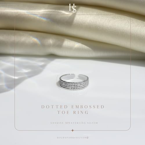 92.5 Sterling Toe Ring - Emboss Dot