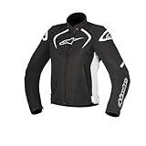 Alpinestars Women's Stella T-Jaws Waterproof Motorcycle Jacket, Black/White, Small