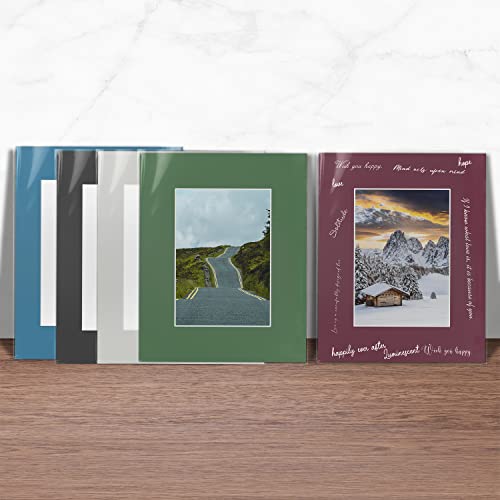 Pack Of 25 Sets 8X10 Mixed Colors Picture Mats Mattes Matting For 5X7 Photo + Backing + Bags #TOP5