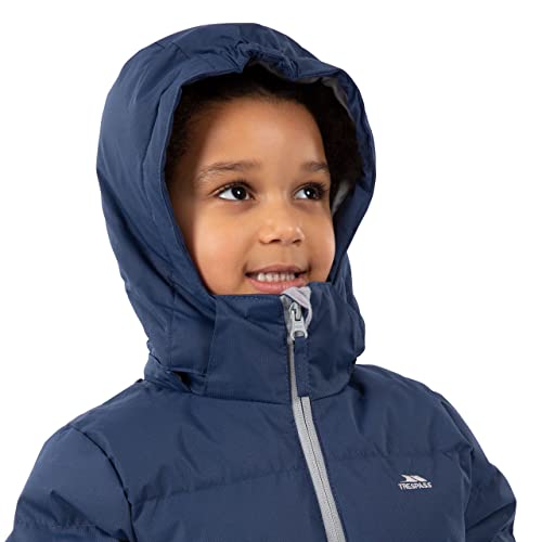 Trespass Mädchen Warme Gepolsterte Wasserdichte Winter/regen Jacke Mit Abnehmbarer Kapuze TIFFY, Navy tone, 9/10, FCJKCAI20003_NVT9/10