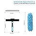 SHINMING 2-in-1 Window Squeegee and Microfiber Scrubber, Multi-Angle Window Cleaning Tool, Solar Panel Cleaning Brush Threaded Window Cleaner Brush for RV Windshields