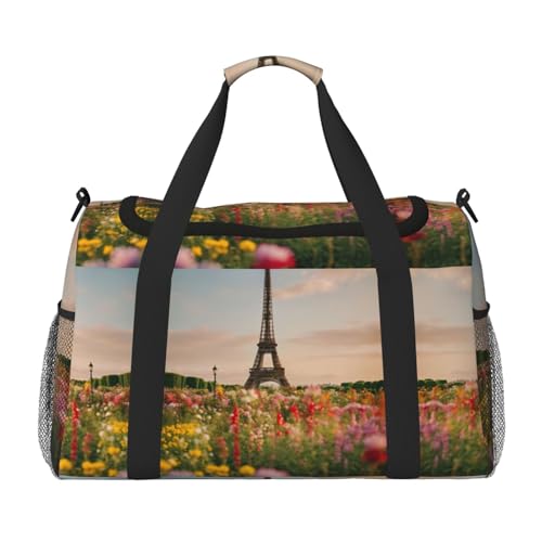 Sac de voyage femme noir motif Paris Tour Eiffel bagage cabine