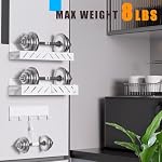 Magnetic Spice Rack for Refrigerator,4 Pack Metal Magnetic Shelf White with Hooks,Magnetic Knife Rack & 4 Hooks,Heavy Duty Space Saving Storage for Spices,Hollowed-out - Image 6