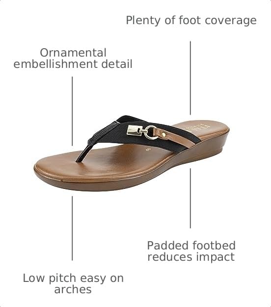 Image of ITALIAN Shoemakers Vale Low Wedge Thong Comfort Sandal for Women