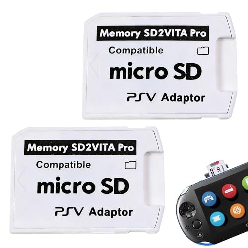 Noenaeni 2 adaptadores de tarjeta de memoria SD2Vita 5.0 para PS Vita PSVSD Micro SD para Sony PS Vita 1000/2000, accesorios de juego para PlayStation Vita (tarjeta SD no incluida)