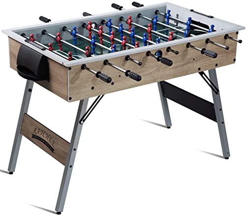 48 Game Room Size Folding Foosball Table Foldable Space Saving Table Soccer Game w2 Balls for Home Arcade Game Room Family Game Night Perfect for Kids Adults Easy Assembly