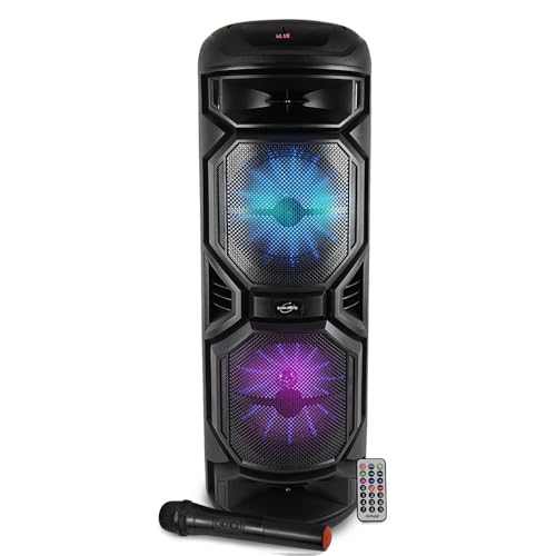 Enceinte Karaoké sur Batterie Lumineuse 800W - INOVALLEY - HP59-XXL - Bluetooth, USB, Microphone sans Fil, Réglage Bass