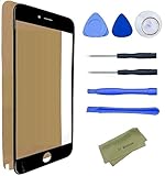 HJ Wireless iPhone 6 Plus/6s Plus Broken Screen Replacement Repair Kit including Replacement Glass/Tools/Adhesive Sticker Tape/Microfiber Cleaning Cloth/Lens (Black)