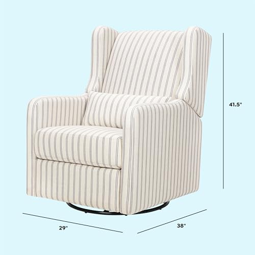 Carter's by Davinci Arlo Recliner, Performance Charcoal Double Stripe Linen - image 4