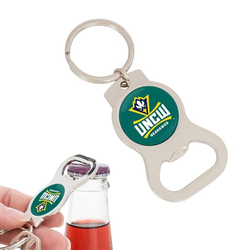 Desert Cactus University of North Carolina Wilmington Bottle Opener Keychain Seahawks UNCW UNC Car Keys (Silver Bottle)