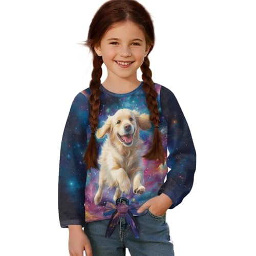 Xpyiqun T-Shirts for Girls Fall Outfits Size 5-12Y Trendy Kids Long Sleeve Tees Tie Front Knot Tshirts Tops3