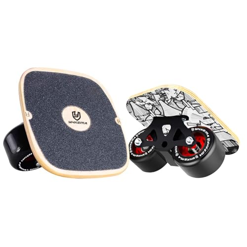 YHKEMA Portable Drift Roller Road Drift Skates Plate-Split Design with 7-Ply Maple Freeskates Anti-Slip Grip Tape & Premium PU Wheels High-End Bearings for Road Surfing & Drifting (Single Pattern)
